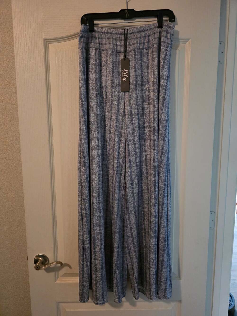 NWT Lily by Firmiana Blue Striped Wide Leg Pants 2XL